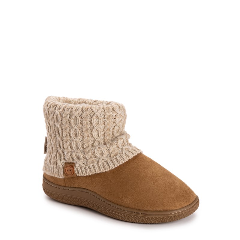 MUK LUKS Women's Cable Knit Slipper Booties