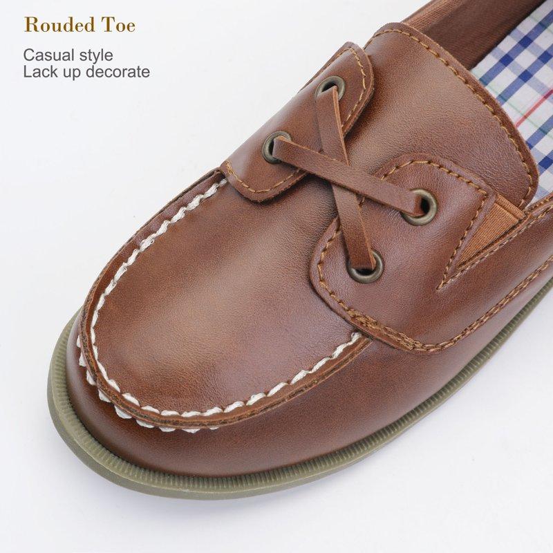 NCCB Boys Loafers Boys Dress Shoes Casual School Shoes Slip On Brown Size 1