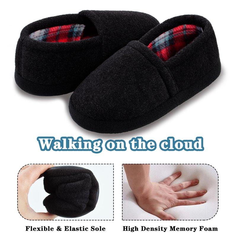 NCCB Kids Boys Slippers Comfy Indoor Outdoor Slippers For Little Big Kids Black Size 2-3