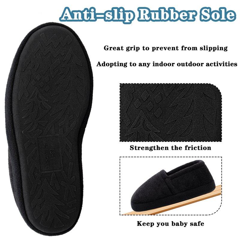 NCCB Kids Boys Slippers Comfy Indoor Outdoor Slippers For Little Big Kids Black Size 2-3