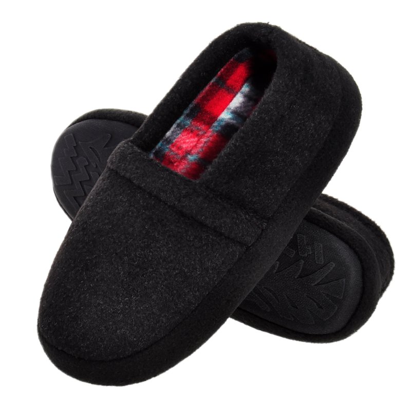 NCCB Kids Boys Slippers Comfy Indoor Outdoor Slippers for little big kids Black size 2-3