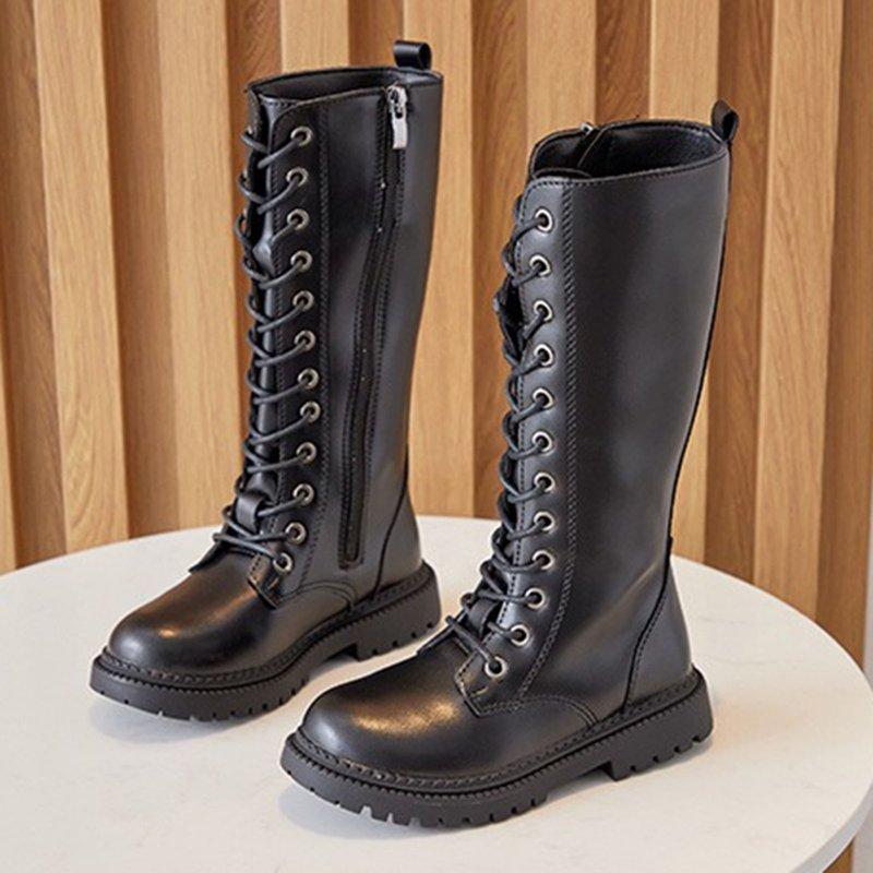 NIEWTR Girls Knee High Boots Side Zipper Riding Shoes For Little Kid/Big Kid Cowgirl Boots Riding Boots Boys Girls Size 1.5