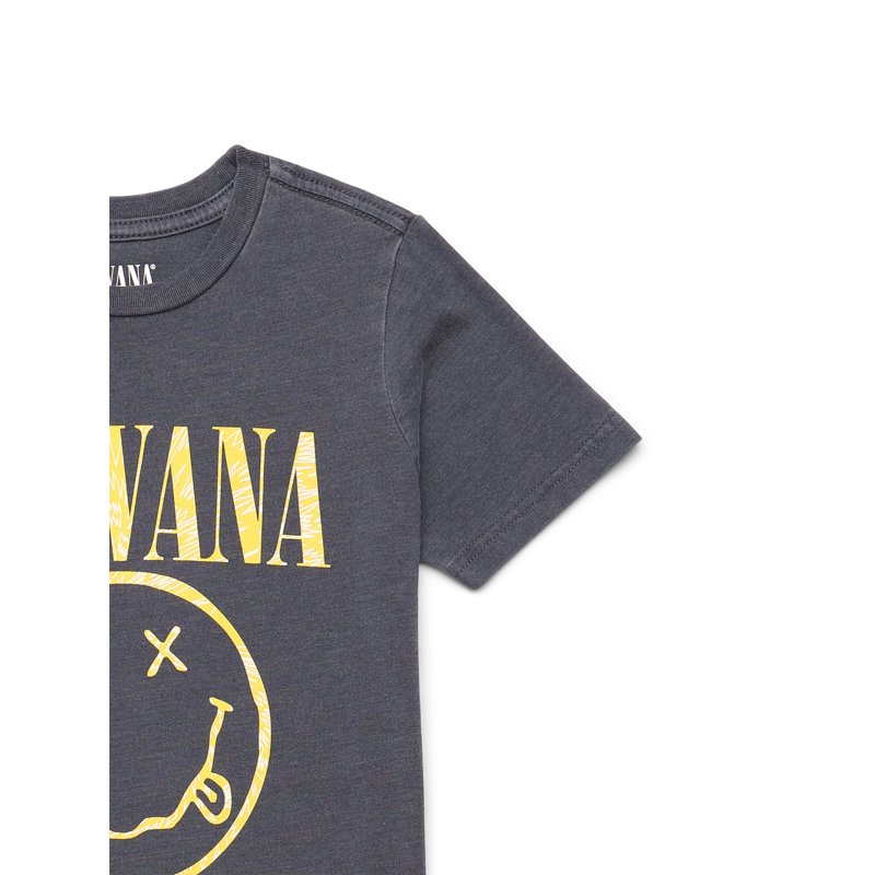 Nirvana Smiley Boys Graphic Tee With Short Sleeves Sizes 4-18