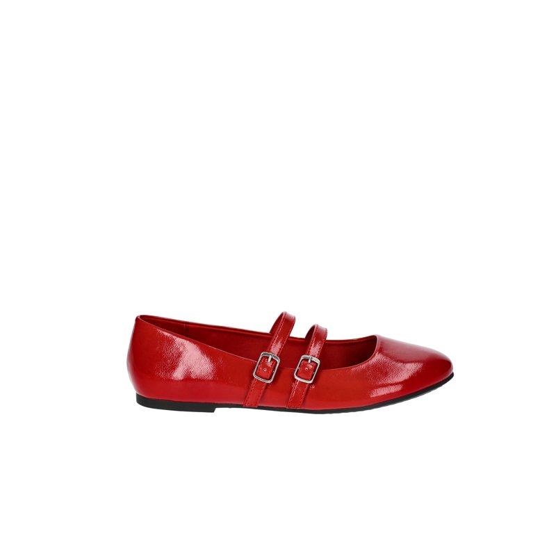No Boundaries Faux Leather Mary Jane Flats With Double Straps Women's