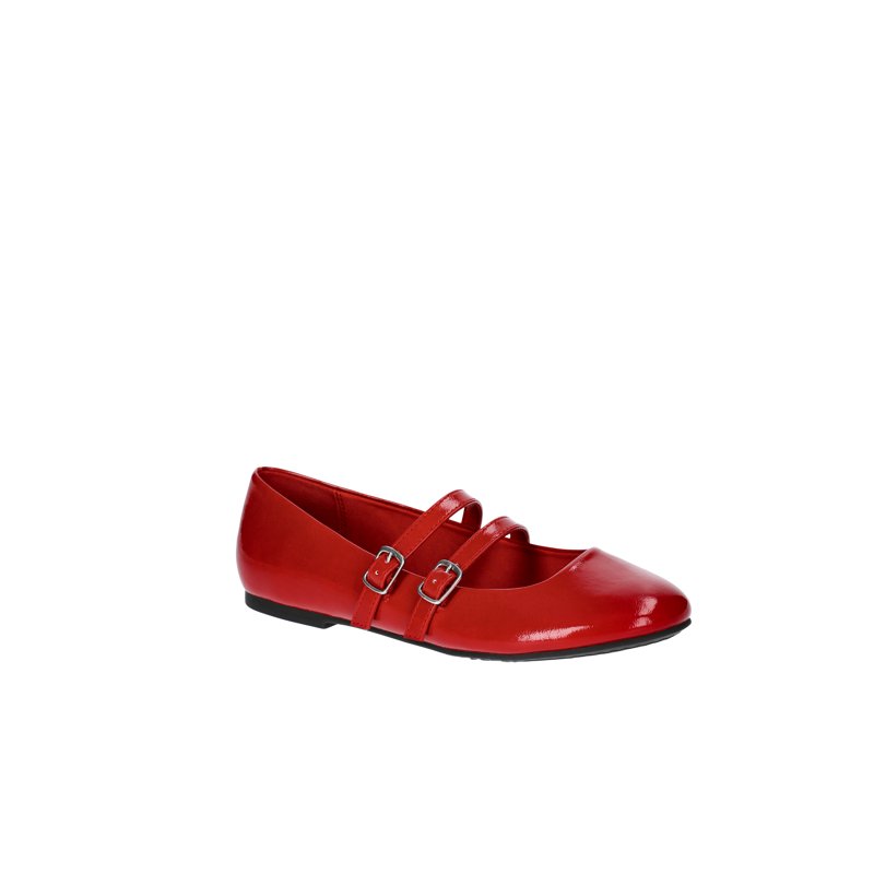 No Boundaries Faux Leather Mary Jane Flats with Double Straps Women's