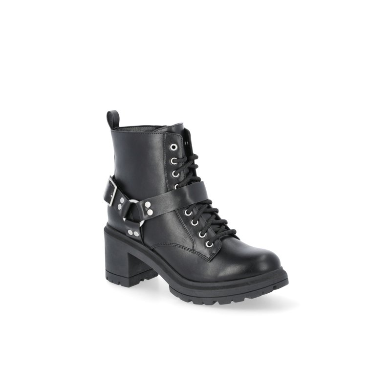 No Boundaries Lace Up Ankle Moto Boots Wide Width Available Women's No Boundaries Lace Up Ankle Moto Boots Wide Width Available Women's