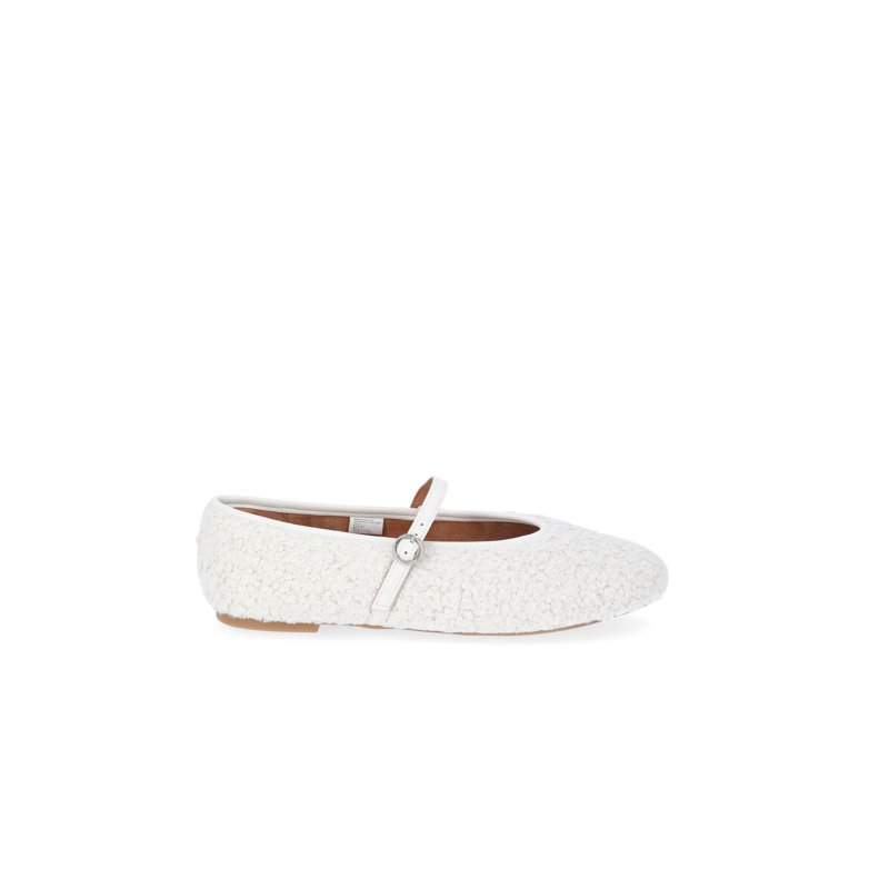 No Boundaries Women's Faux Shearling Mary Jane Flats
