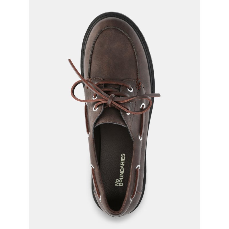 No Boundaries Women's Platform Boat Shoes