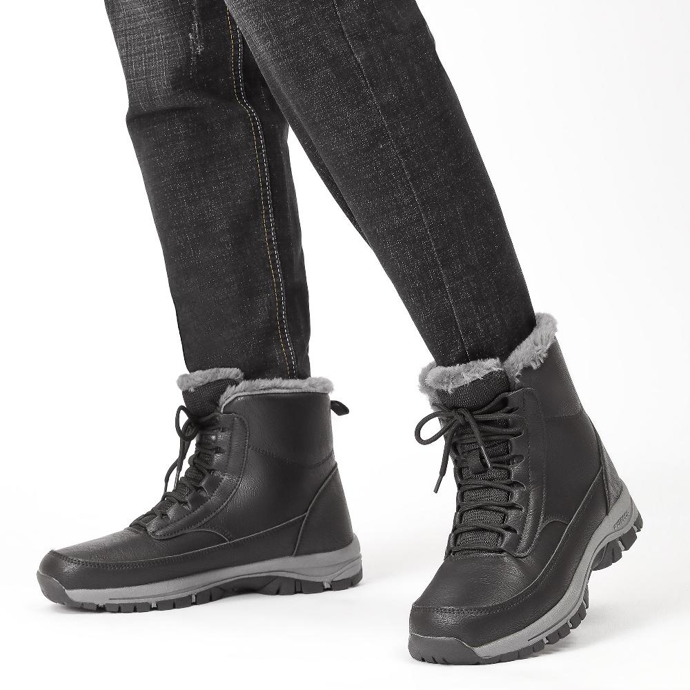 Northblanc Mens Snow Boots Water Resistant Hiking Boots Non-slip Winter Warm Fur Lined Comfort Outdoor Camping Shoes