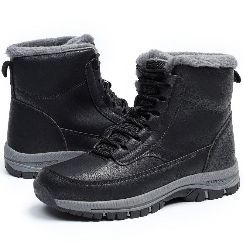 Northblanc Mens Snow Boots Water Resistant Hiking Boots Non-slip Winter Warm Fur Lined Comfort Outdoor Camping Shoes