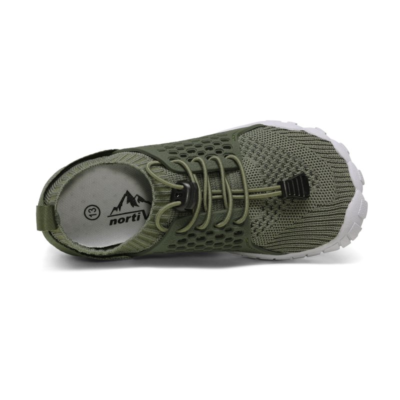 Nortiv 8 Kids Water Shoes Boys & Girls Comfort Aqua Shoes Quick Dry Barefoot Swim Diving Sports Shoes Aqua-K2 Army/Green Size 13
