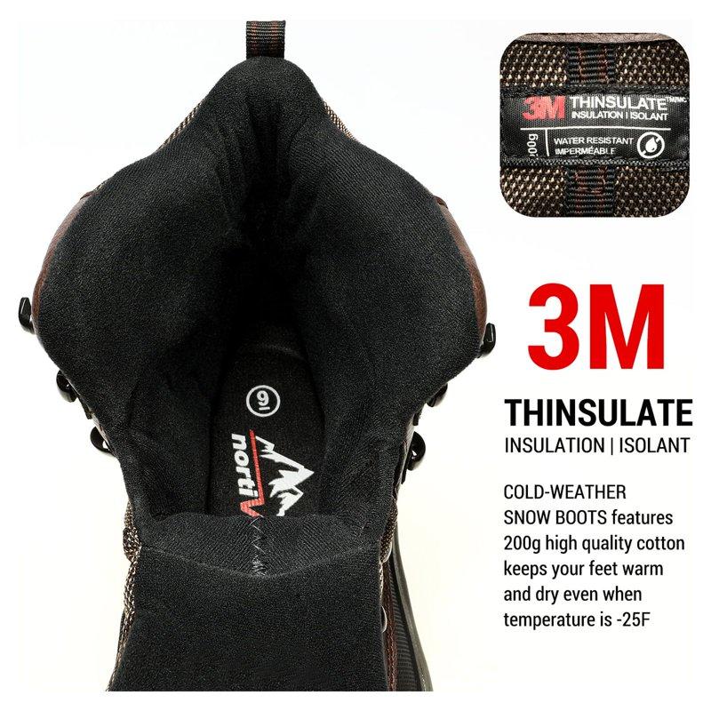 NORTIV 8 Men's Insulated Waterproof Construction Rubber Sole Winter Snow Ski Boots