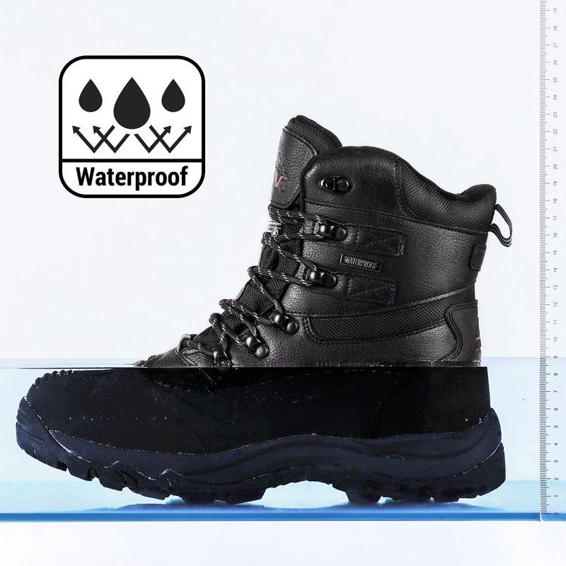 NORTIV 8 Men's Insulated Waterproof Construction Rubber Sole Winter Snow Ski Boots