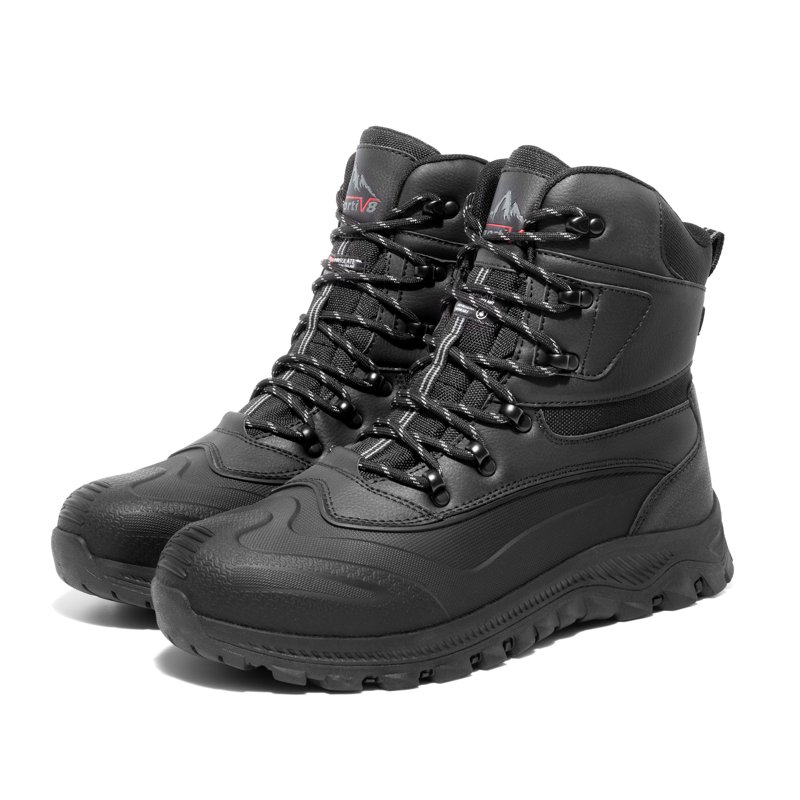 Nortiv 8 Men's Insulated Waterproof Construction Rubber Sole Winter Snow Skii Boots