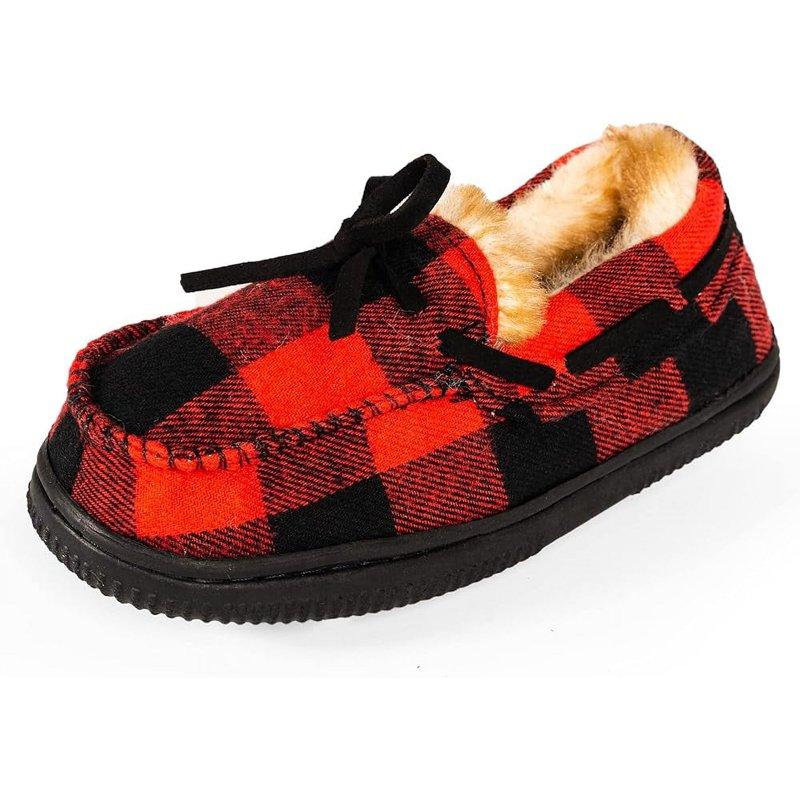 NORTY Boys Girls Moccasin Slippers For Kids Slip-On House Shoes - Flat Heel Medium Moc Toe