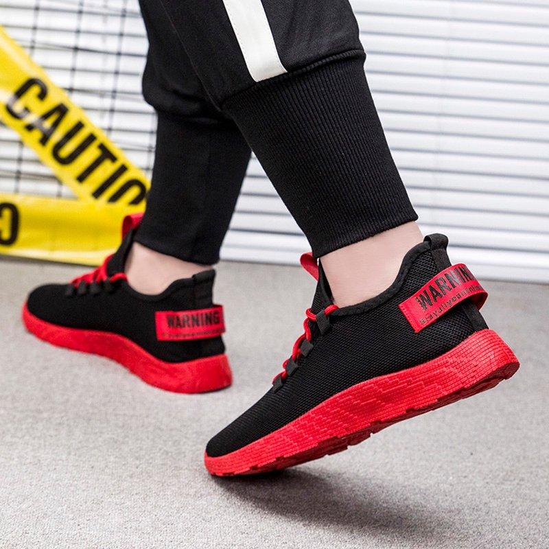 Nsendm Male Fashion Sneakers Adult Men Sneaker Shoes Men's Weaving Running Le Shoes Tourist Flying Leisure Men's Sneaker Shoes Men Red 8.5