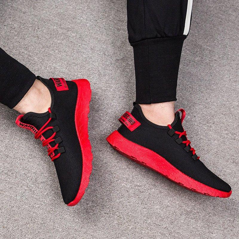 Nsendm Male Fashion Sneakers Adult Men Sneaker Shoes Men's Weaving Running Le Shoes Tourist Flying Leisure Men's Sneaker Shoes Men Red 8.5