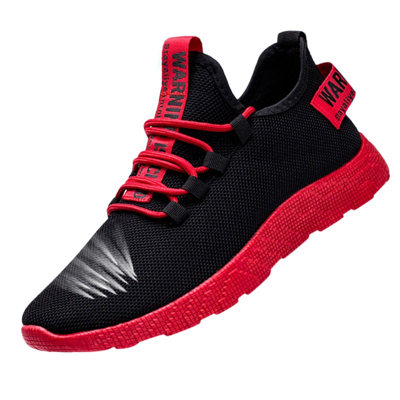 nsendm Male Fashion Sneakers Adult Men Sneaker Shoes Men's Weaving Running le Shoes Tourist Flying Leisure Men's Sneaker Shoes Men Red 8.5