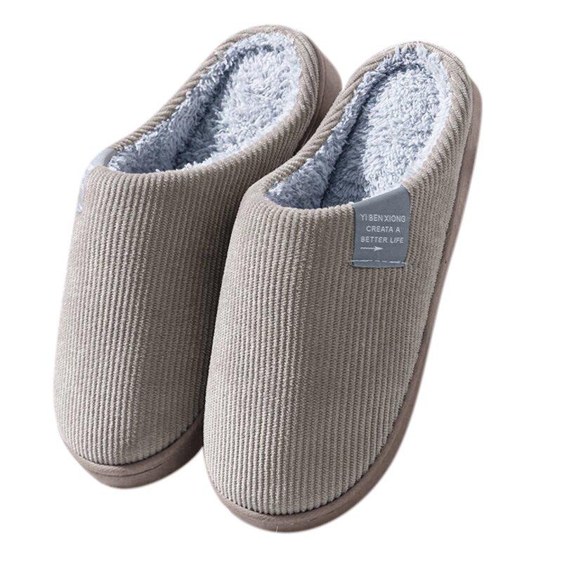 nsendm Male Shoes Adult Mens Wide Width Slippers Slip on Plus Velvet Warm Thick Bottom Non Slip Cotton Men's Slippers Size 9 1/2 Or 9-10 Coffee 9.5