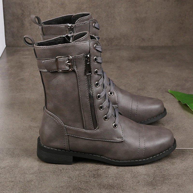 OKBOP Low Heels Shoes-Fashion Boots For Women Christmas Wedge Dress Shoes For Women Winter Retro Warm Womens Boots Clearance