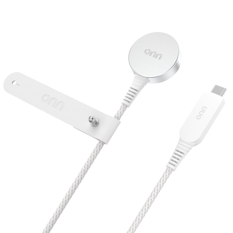 Onn. Apple Watch Series 6FT USB-C Smart Watch Charger White
