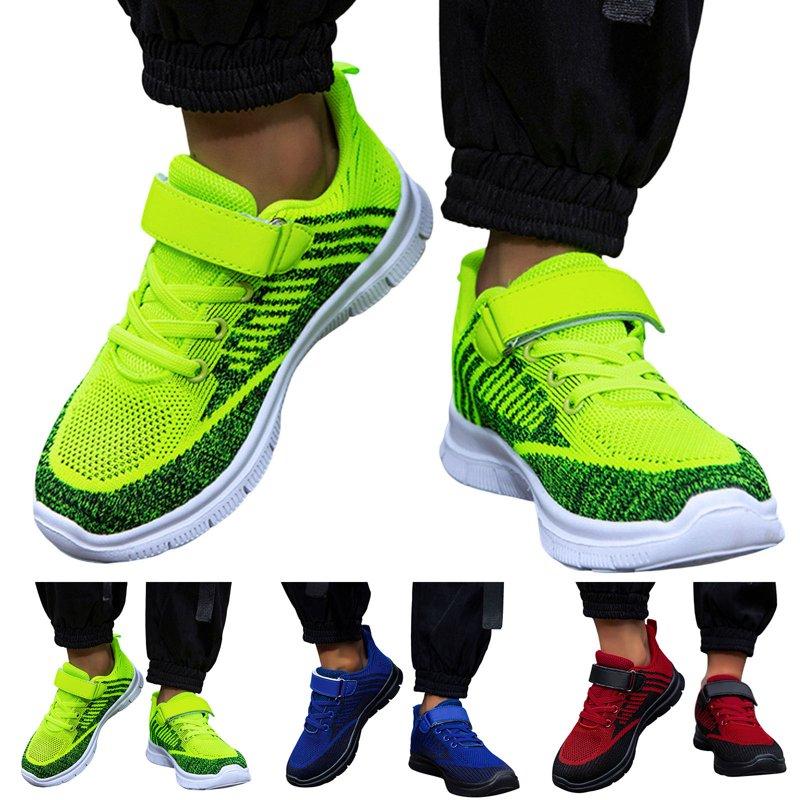 PEASKJP Children's Casual Shoes Boys Breathable Non-Slip Light Sneakers Unisex Luminous Sneakers For Girls Sport Running Shoes (Red 2)