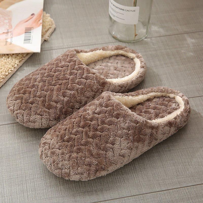 POROPL Slippers For Women Indoor Fuzzy Slippers Soft Sole Slippers Winter Indoor(Argyle Slip On Warm) Size 6-6.5