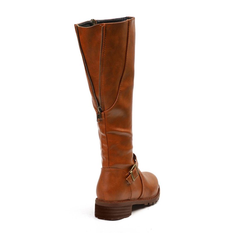 POROPL Wide Mid-Calf Boots For Women Slip-on Flat Chelsea Boots Women Ladies Fall Slip On Shoes Women Boots For Reduced Price