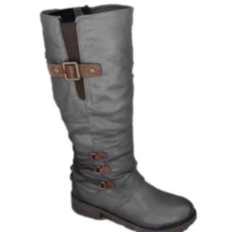 Puntoco Women'S Winter Boots Clearance Large Size Boots Women Autumn Long Tube Zipper Low Heeled Shoes Boots Pointed Boots Knight Boots Gray Puntoco Women'S Winter Boots Clearance Large Size Boots Women Autumn Long Tube Zipper Low Heeled Shoes Boots Pointed Boots Knight Boots Gray