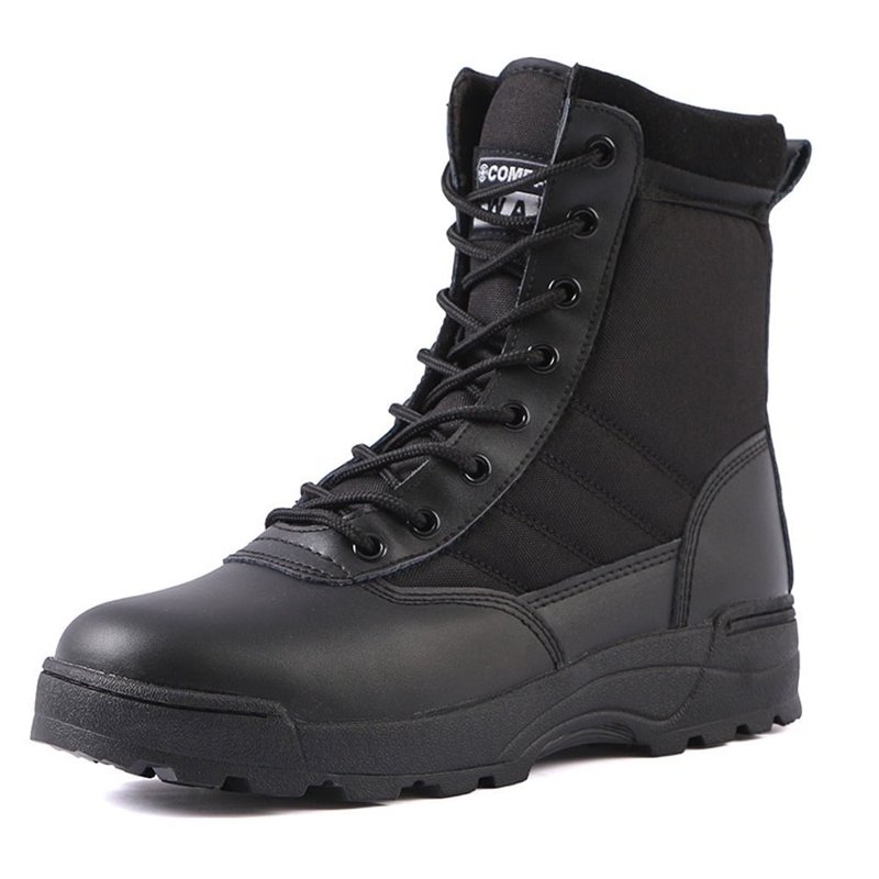 RIBONGZ Men's Safety Work Boots Anti-Slip Hiking Hunting Shoes Side Zipper Tactical Boots Breathable Desert Boots