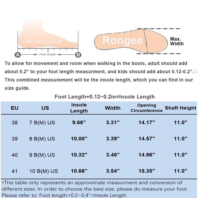 Rongee Rubber Rain Boots For Women Mid Calf Waterproof Garden Outdoor Shoes Neoprene Insulated (7 B(M) US)