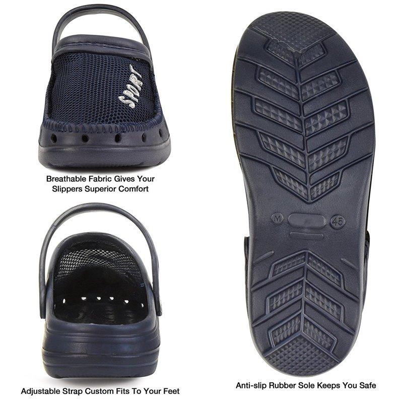 Roxoni Men's Waterproof Rubber Clog Sandals With Mesh Upper -sizes 8 To 12 -style #1266