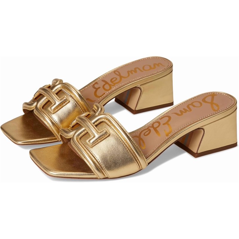 Sam Edelman Women's Waylon Heeled Sandal Amber Gold 7.5M