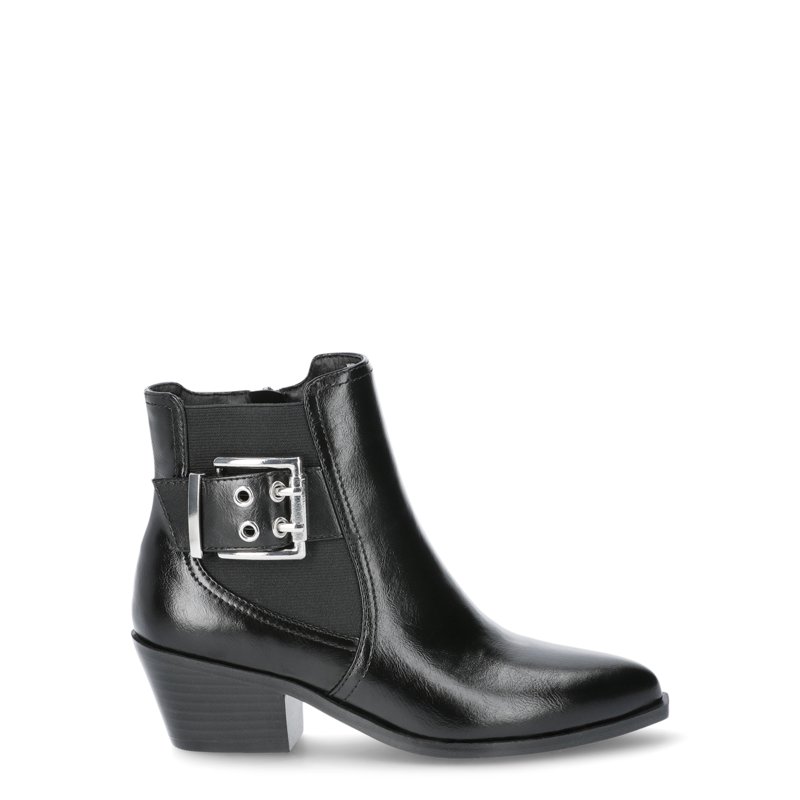 Scoop Women’s Faux Leather Moto Buckle Ankle Booties