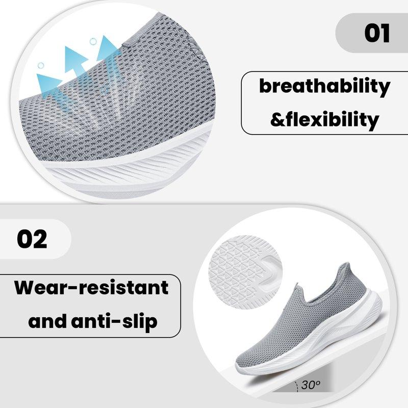 ShySun Mens Slip On Walking Shoes Non Slip Running Shoes Mesh Breathable Workout Shoes Lightweight Sneakers