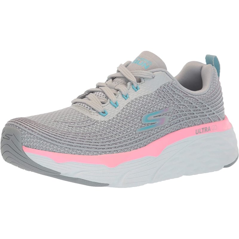 Skechers Women's Max Cushion Sneaker Gray/Pink 9 Wide