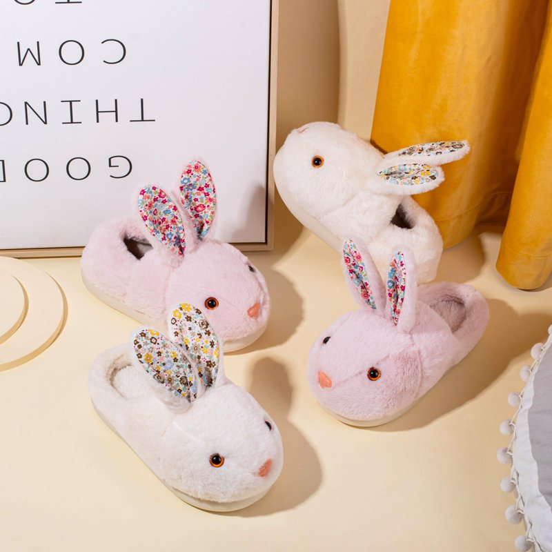 Sogetch Cute Bunny Slippers For Women Soft Warm Slip On House Shoes