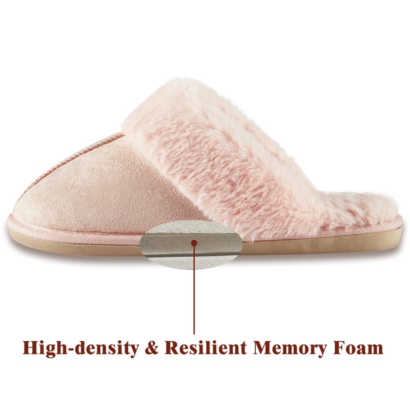Somdot Womens Comfy House Slippers Memory Foam Scuff Home Slippers Indoor Outdoor