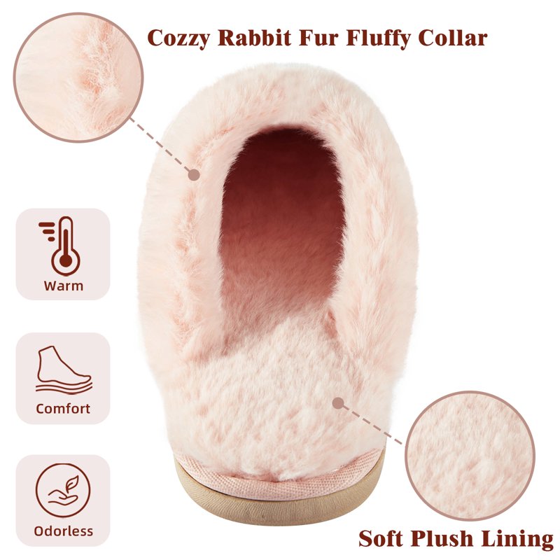 Somdot Womens Comfy House Slippers Memory Foam Scuff Home Slippers Indoor Outdoor