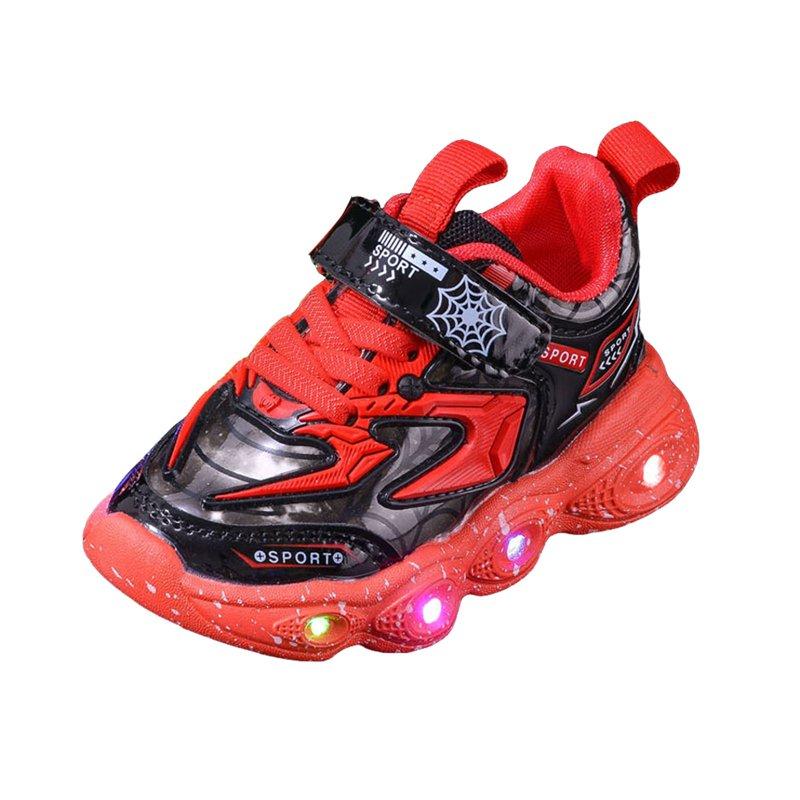 Staki Toddler Boy Sneakers Kids Light Up Shoes Led Flash Sneakers for Boys Toddles Best Gift(Red 10 Toddler)