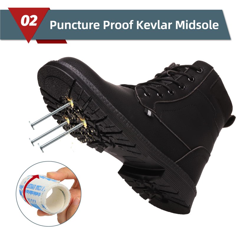 Steel Toe Boots For Men Work Boots Slip Resistant Safety Shoes Indestructible Industrial Construction Working Boots
