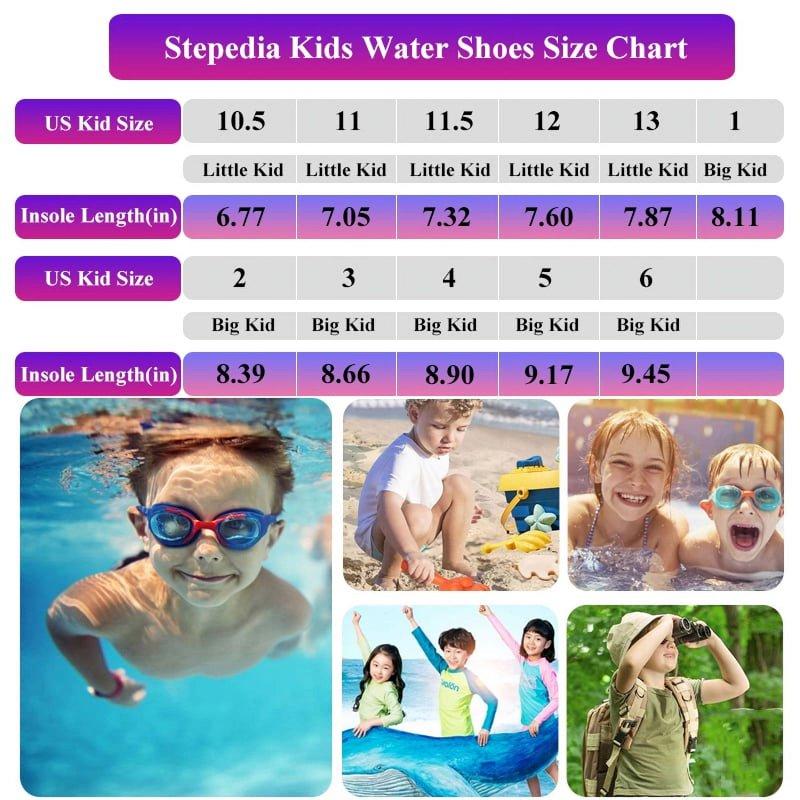 Stepedia Kids Boys Girls Water Shoes Wide Toe Box Barefoot Quick Drying Aqua Shoes Swim Shoes 1 Big Kid