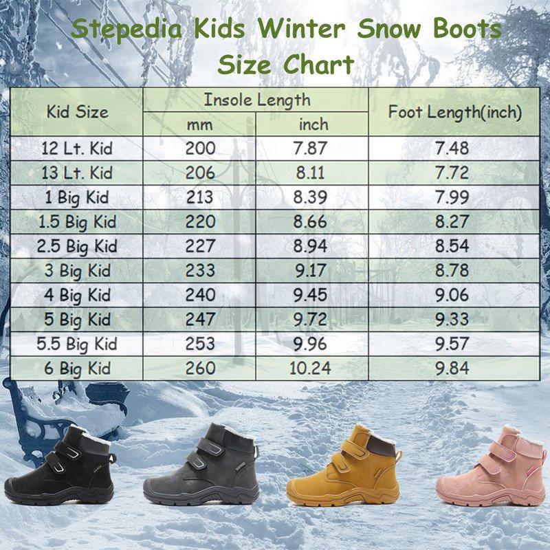 Stepedia Kids Snow Boots For Boys Girls Waterproof Faux Fur Fuzzy Warm Winter Ankle Boots Pink