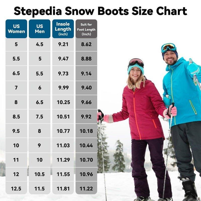 Stepedia Winter Snow Boots Warm Faux Fur Lined Mid Calf Waterproof Shoes For Men Black