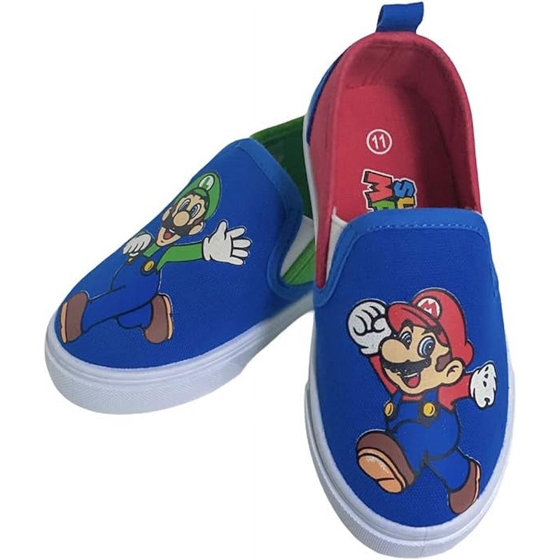 Super Mario Brothers Mario & Luigi Nintendo Boys Shoes - Slip On Sneakers