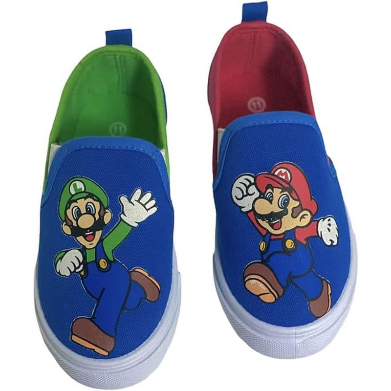 Super Mario Brothers Mario & Luigi Nintendo Boys Shoes - Slip On Sneakers