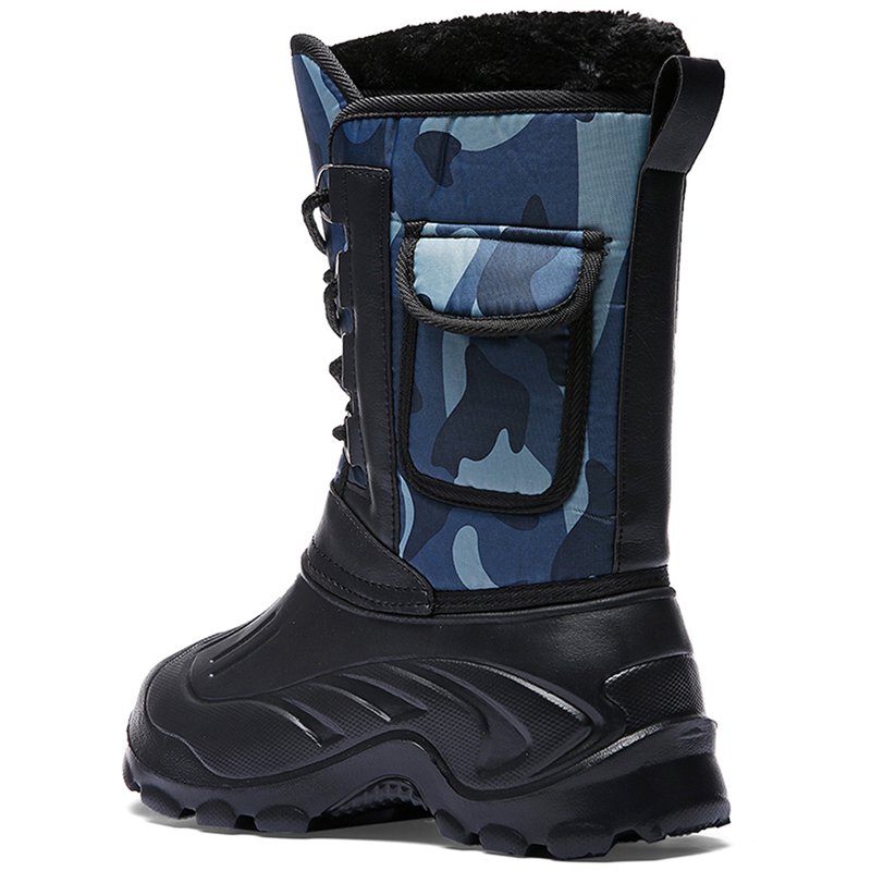 Tanleewa Fashion Men Snow Boots Nonslip Waterproof Warm Ts Fur Lined Winter Shoes Gift