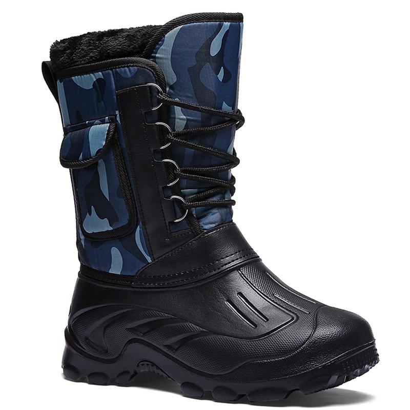 Tanleewa Fashion Men Snow Boots Nonslip Waterproof Warm ts Fur Lined Winter Shoes Gift