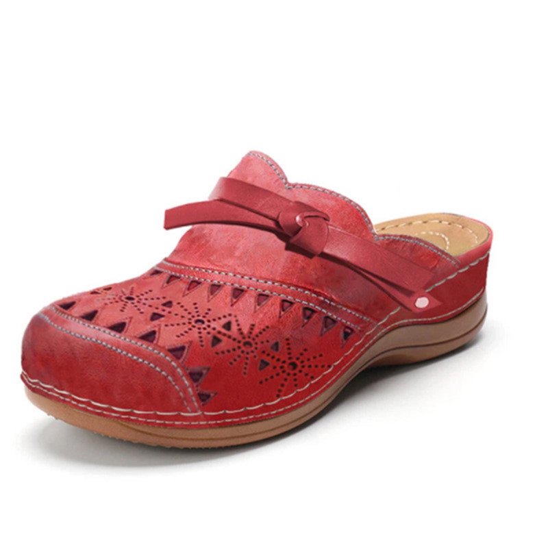 Taqqpue Womens Sandals Casual Closed Toe Outdoor Backless Slippers Clogs Slip-on Breathable Bohemia Wedge Sandals Beach Walking Shoes Summer Clogs For Women