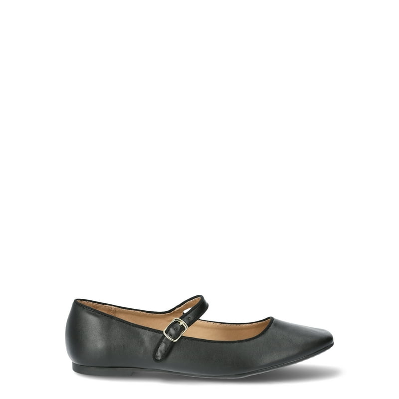 Time And Tru Women's Faux Leather Mary Jane Flats